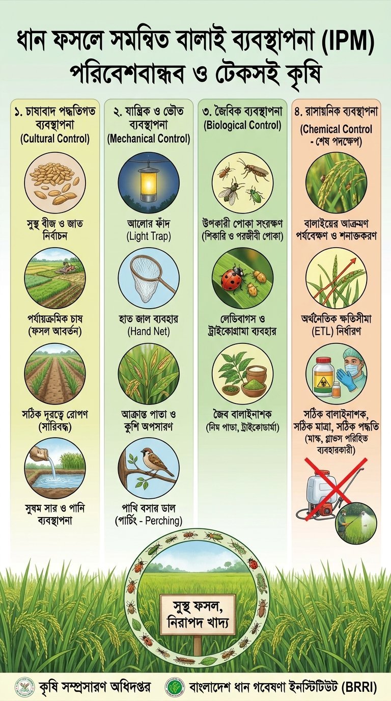 ধানের পোকা দমনে সমন্বিত বালাই ব্যবস্থাপনা: কম খরচে কার্যকর সমাধান